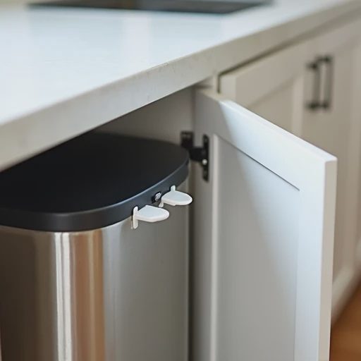 A clean and tidy kitchen or storage cabinet bottom.